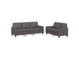 Sofa Set, Sofa Sets Vidaxl Cinzeto Couro Artificial (n/a)