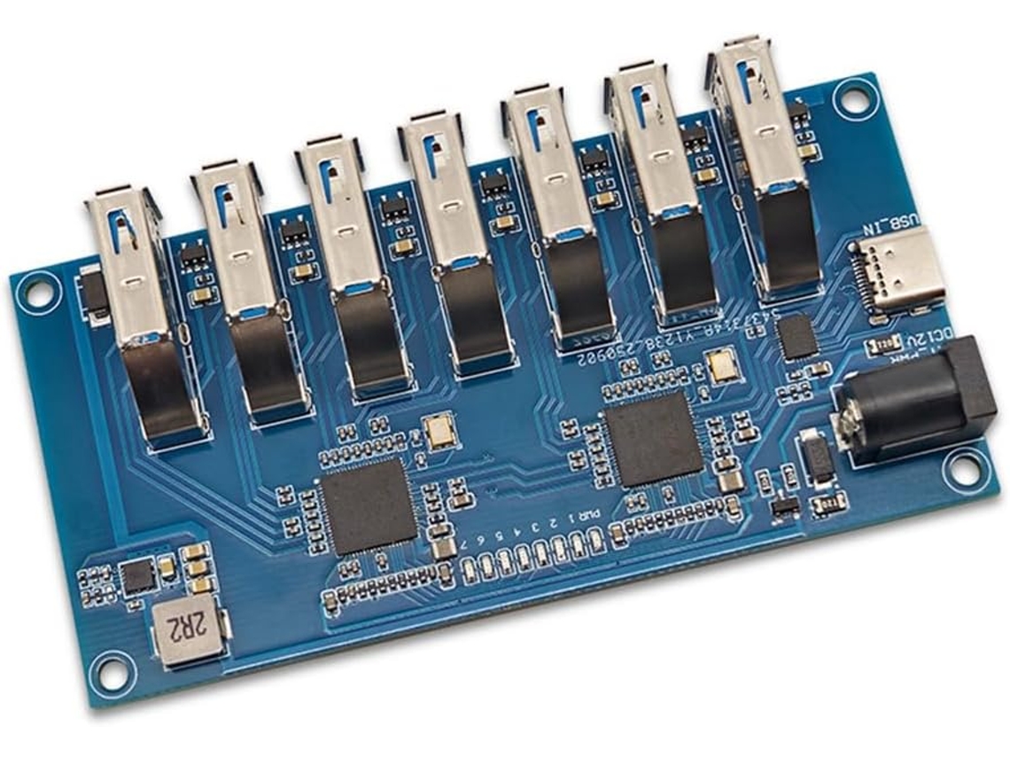 Módulo Hub Usb 3.1 Vl817 Com 1 A 7 Portas, Compatível Dispositivos