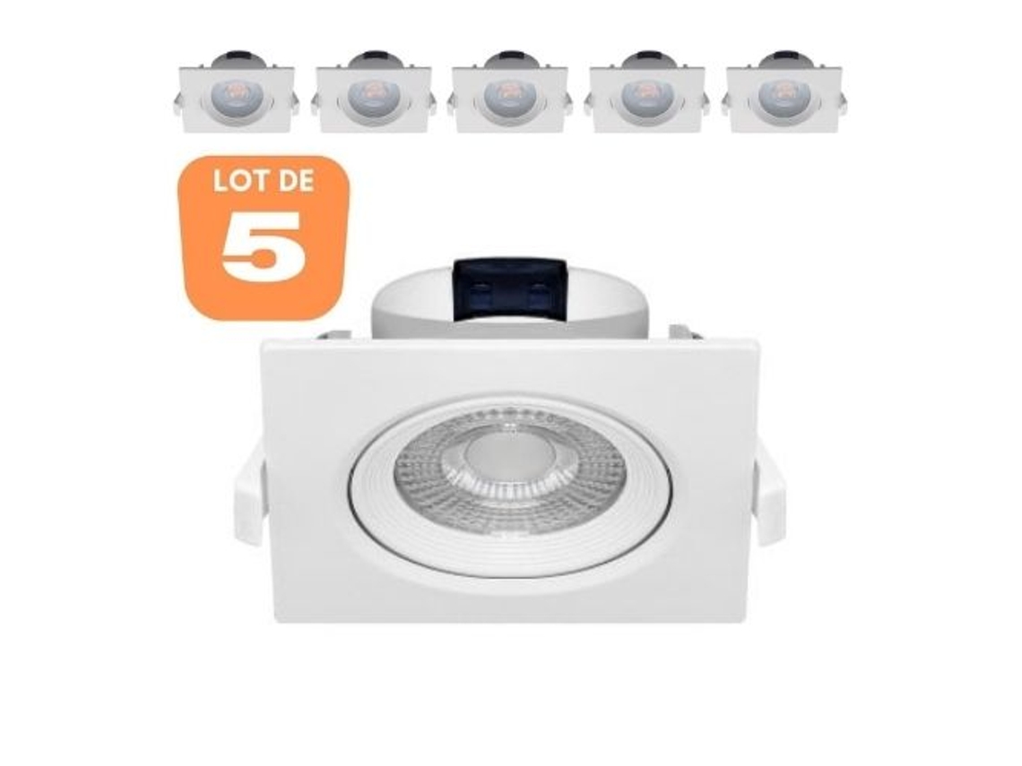 Conjunto de 5 Leds Construídos -Em Branco 5W Ip20 6500K BRAYTRON