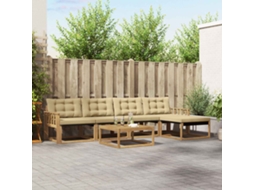 Vidaxl Conjunto De Sofás Para Exterior 6 Unid. Branco E Bege