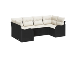 Conjunto 6 Conjunto De Jardim Vidaxl Preto Vime Pe (121 X 61.5 X 69 Cm)