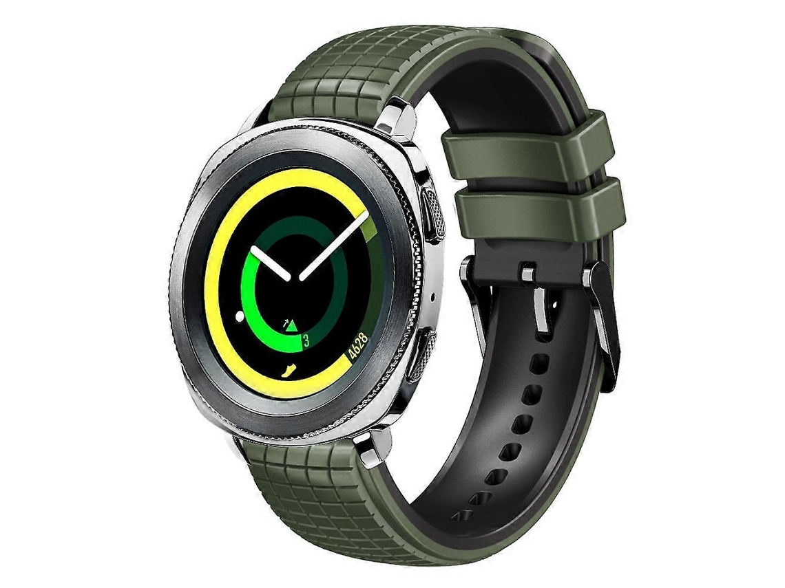 Pulseira De Silicone Bicolor Com Malha De 20 Mm