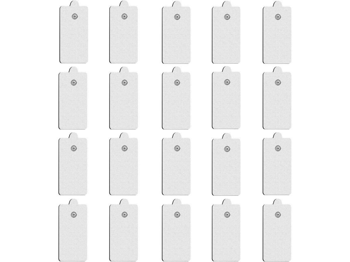 Elétrodos Adesivos CHRUI 20pcs 5x13cm Snap para Tens (branco)