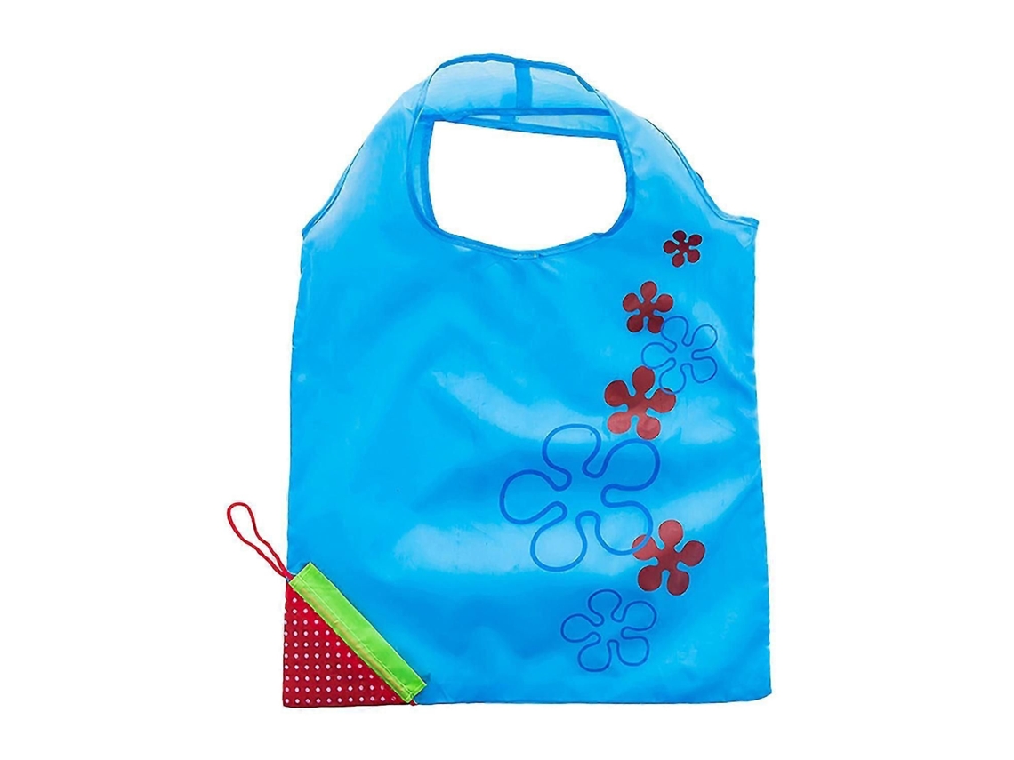 Sacola de Compras Dobrável, Reutilizável e Impermeável com Estampa de Morango. GOKOCO