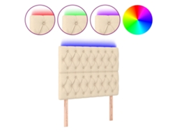 Cabeceira com luzes LED em tecido cor creme MAISON EXCLUSIVE (90x7x118 cm)