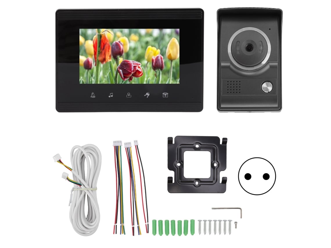 Videoporteiro Smart HD Campainha, compatível com ampla faixa de tensão de 100-240V, equipado com funções de monitoramento silencioso.