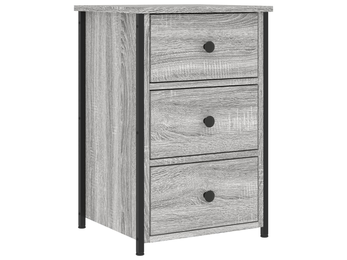 Bedside Cabinet, Bedside Cabinets Vidaxl Cinzeto Madeira Processada (n/a)