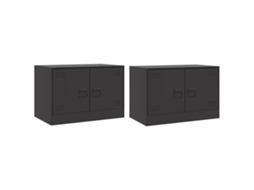Móveis de Tv 2 Pcs 67x39x44 Cm Aço Preto MAISON EXCLUSIVE
