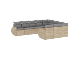 Garden Sofa Set, Garden Sofa Sets Vidaxl Bege Rattan / Vime (n/a)