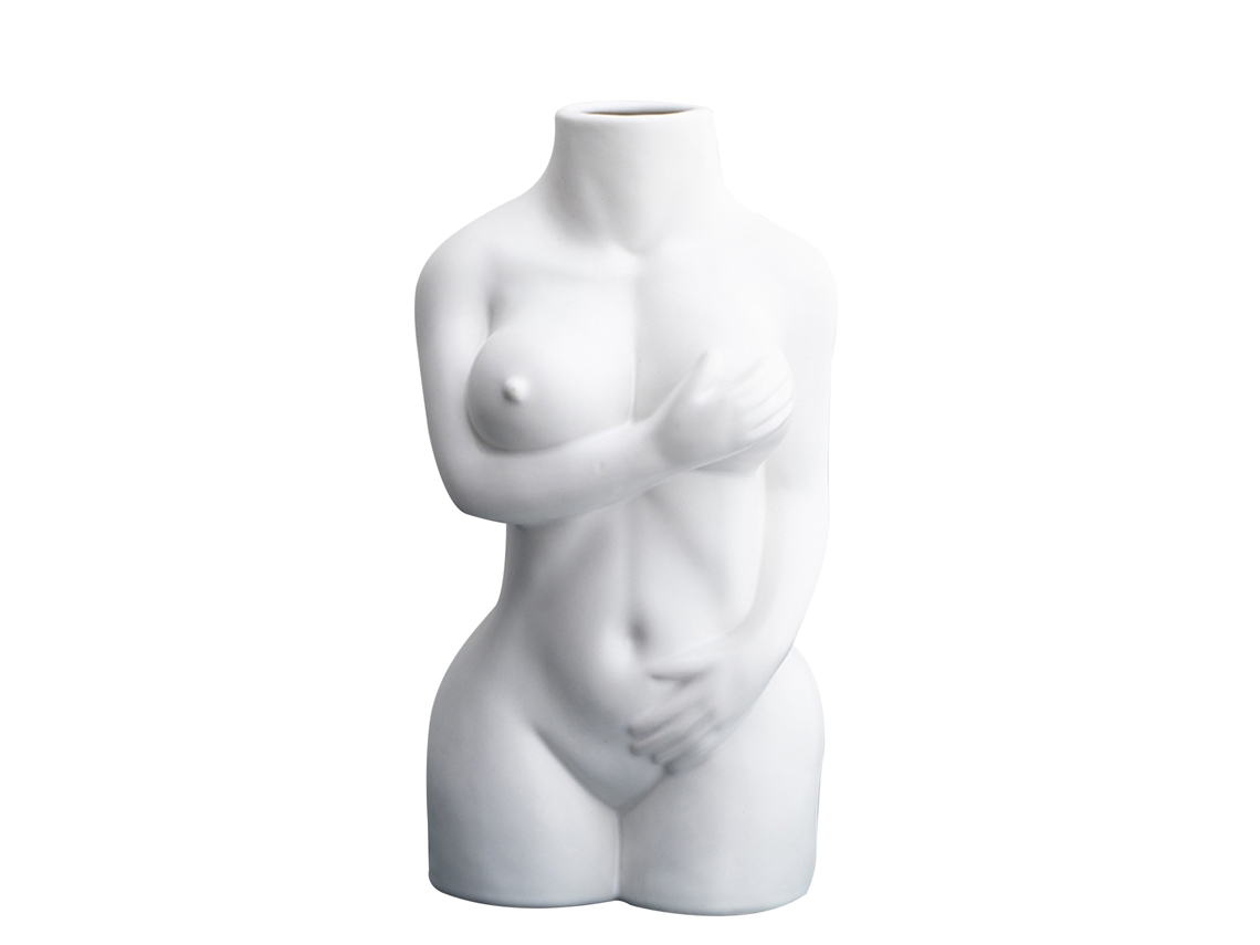 Ornamento Cerâmico Forma Humana Branco Mate Worten