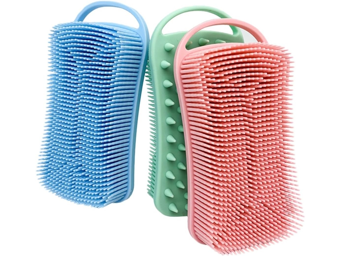 Lurelia Kit De 3 Escovas De Silicone Para Banho De Cuidado Corporal, Dupla Face