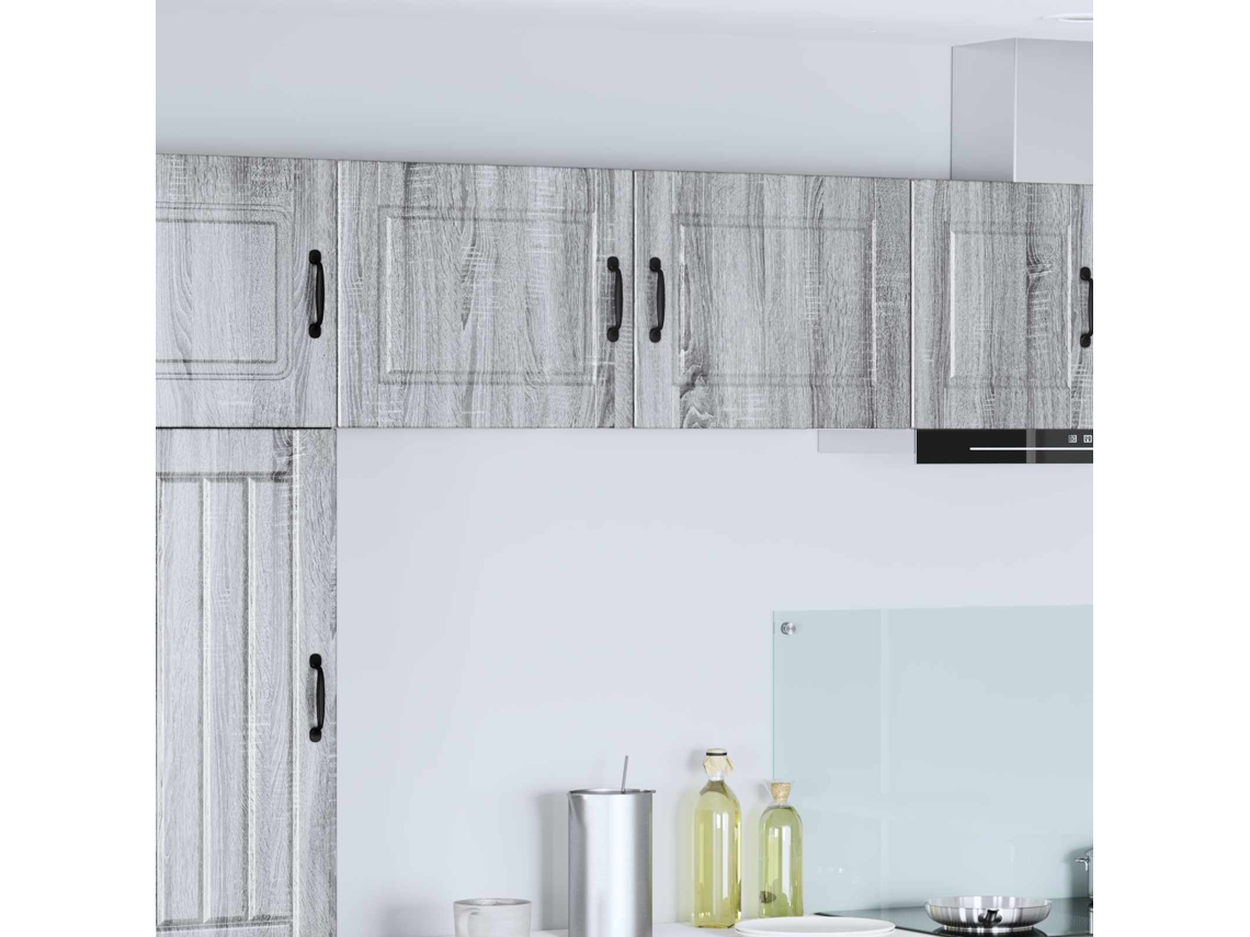 Vidaxl Armário De Parede Porto 2 Unid. Cinza Sonoma