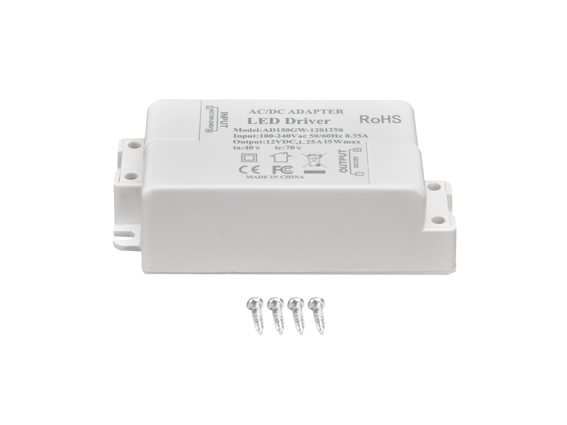 Driver Led 15w 12v 1.25a Transformador Iluminação Interior Lâmpadas Led | S/MARCA