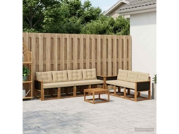 Vidaxl Conjunto De Sofás Para Exterior 8 Pcs Natural E Bege