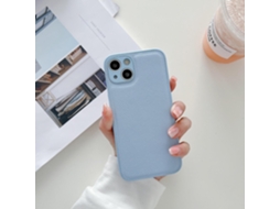 Capa Para Iphone 17 Pro, Cor Azul Celeste Sólida, Em Couro E Silicone, Com Proteção Total.