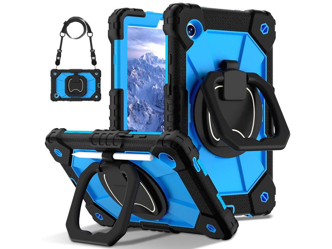 Tressino Capa Tablet Para Samsung Galaxy Tab A11 8.7 Polegadas À Prova De Queque Com Alça De Ombro, Preta E Azul