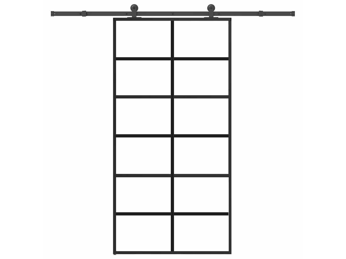 Vidaxl Porta Deslizante C/ Conj Ferragens 102x205cm Vidro Esg/alumínio