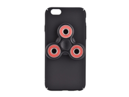 Capa de Telefone com Fidget Spinner para iPhone em Preto e Vermelho