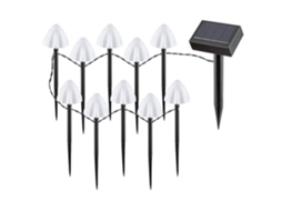 Conjunto De 10 Lâmpadas Solares De Exterior Em Plástico Rabalux Skadar 2w Preto 19x10x9,5 Cm