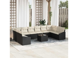 Vidaxl Conjunto De Sofás 11 Unid. Preto Vime Pe