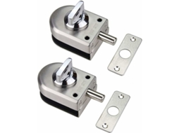 Conjunto De 4 Fechaduras Aço Inoxidável 304 Para Portas Vidro Banheiro - Sem Moldura Meia-lua
