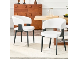 2 Cadeiras Mid-century Modern, Poltrona Retrô Com Braços De Barril E Encosto Estampado, Cadeira De Cozinha Em Couro Sintético Com Pernas Firmes.