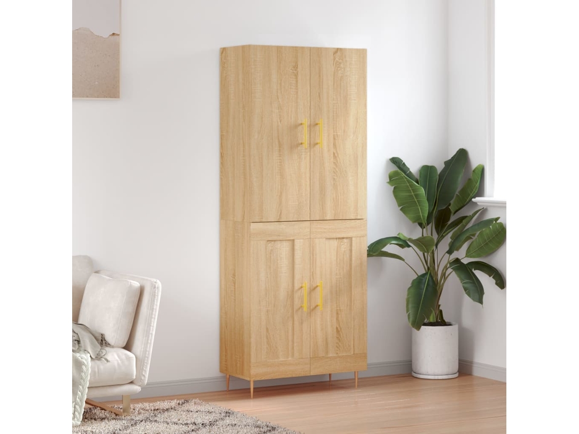 Vidaxl Armário Alto 69,5x34x180 Cm Derivados De Madeira Cor Sonoma