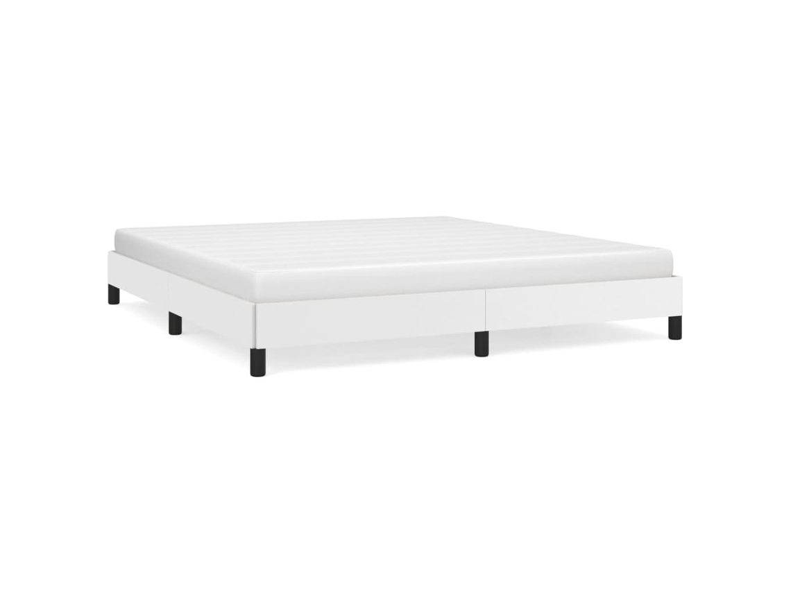 Bed Frame, Bed Frames Vidaxl Branco Couro Artificial (160 X 200 Cm)
