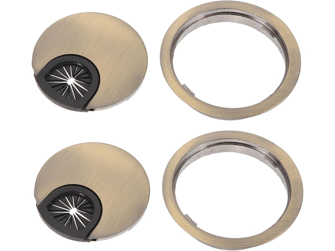 Ilhós De Cabo Mesa Em Liga Zinco, Tampa Furo Redondo 60 Mm, 2 Peças