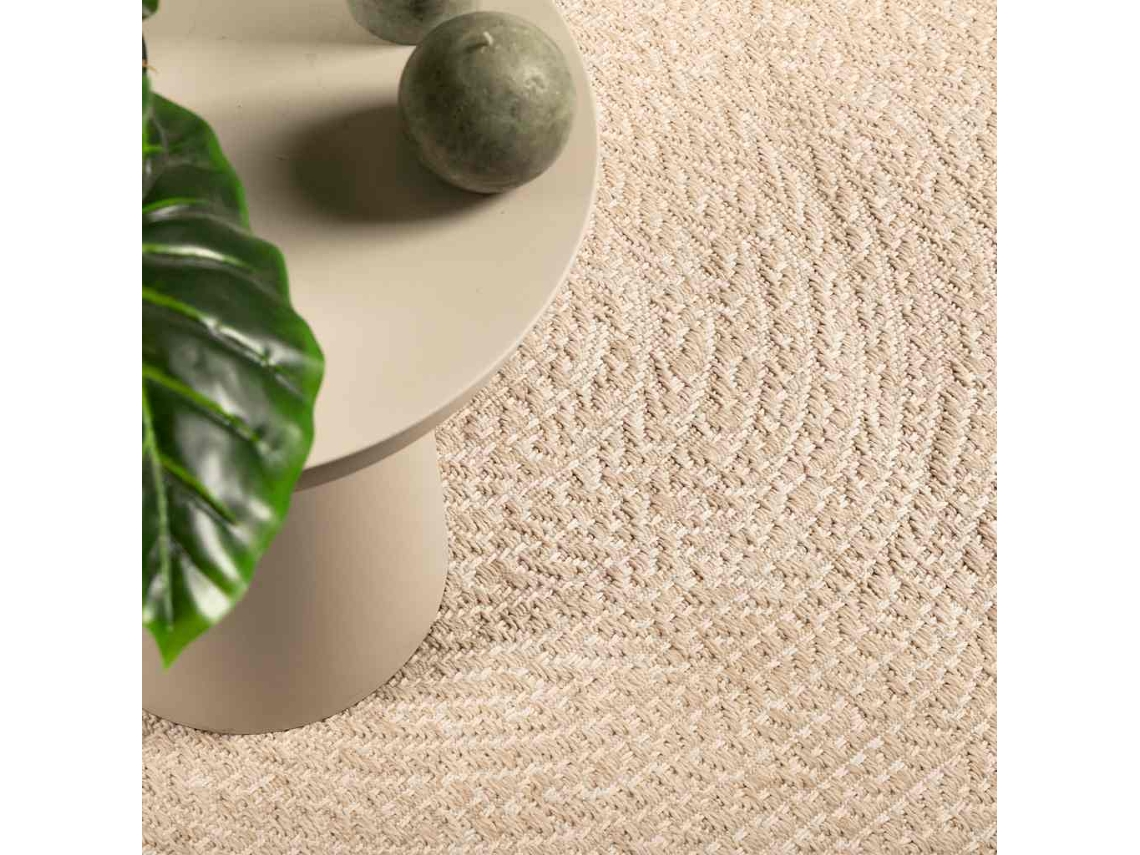 Vidaxl Tapete Zizur Bege 120x120 Cm Aspeto De Juta Interior E Exterior