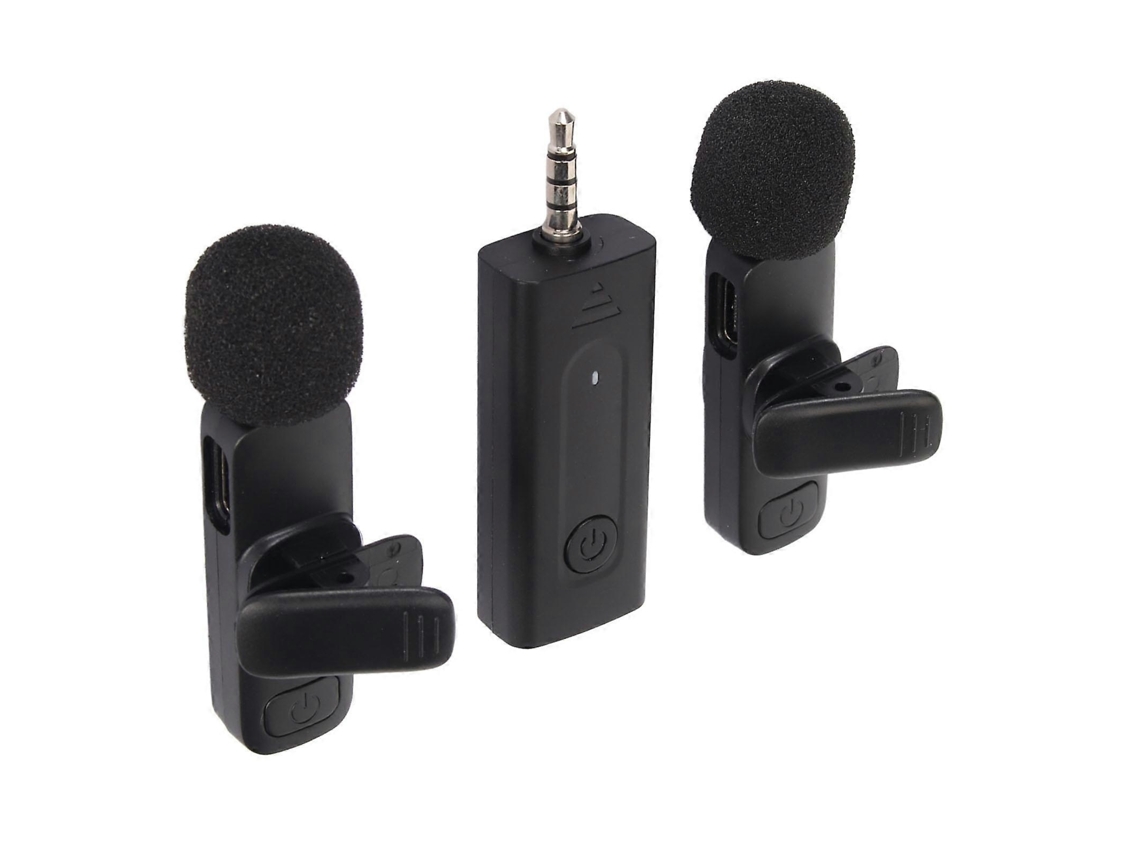 Lurelia Microfone De Lapela Sem Fios Redução De Ruído Plug And Play 2,4 Ghz 1 Para 2 Bluetooth Para Gravação