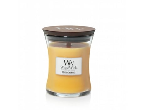 Vela Mimosa à beira-mar média com núcleo de pavio de madeira WOODWICK