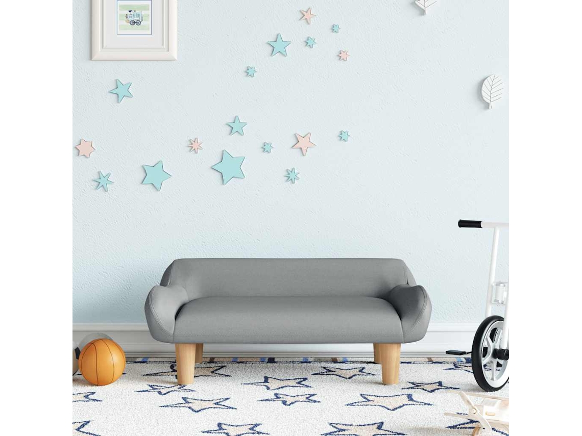 Vidaxl Sofá Infantil 70x40x24 Cm Tecido Cinzento-claro