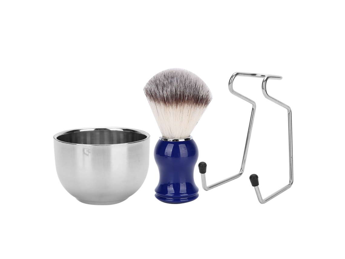 Kit de Barbear 2026 com 3 Peças: Pincel, Copo e Suporte em Aço Inoxidável