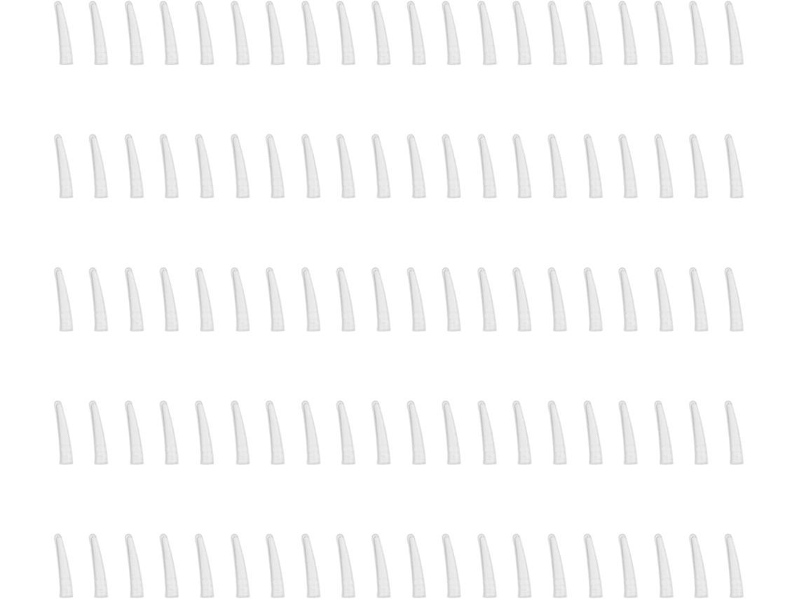 Pacote com 100 unidades de protetores de silicone para pinças e cortadores de unhas.