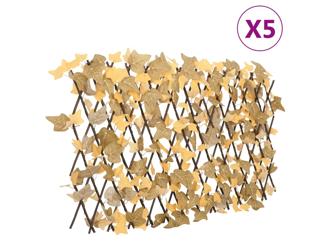 Vidaxl Treliça De Ácer Artificial Extensível 5 Pcs 180x60 Cm Laranja