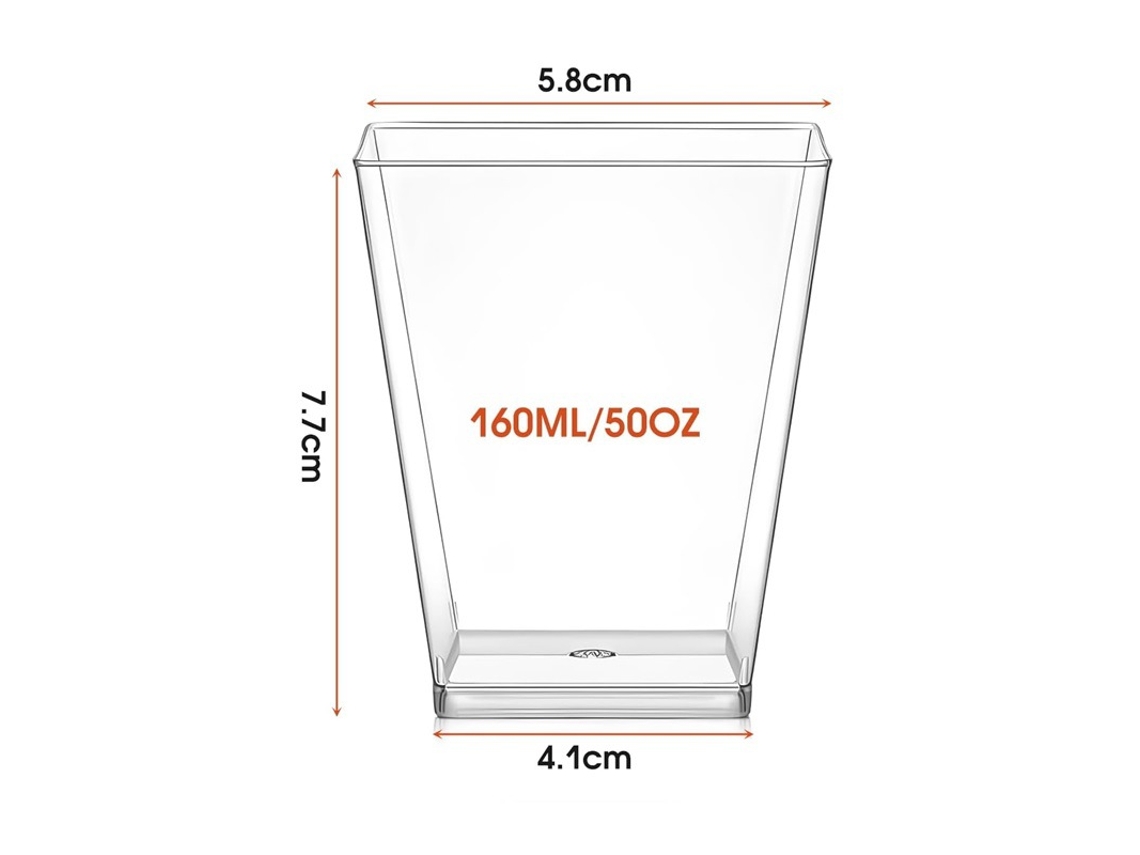 Taças de Champanhe Descartáveis de Plástico Transparente para Festas.copo Transparente Ll24 de 150 Ml, Sem Tampa. YUNZII