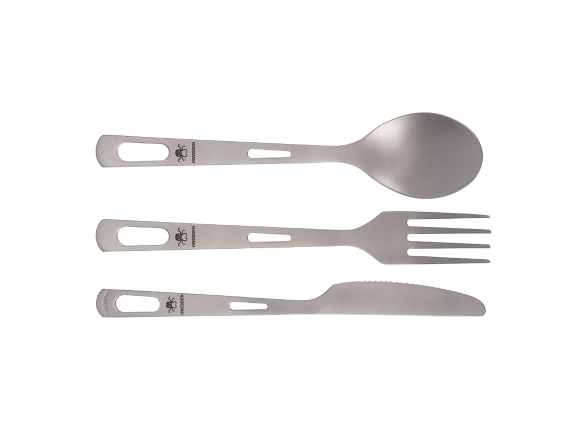 Conjunto de Talheres de Titânio para Camping Reutilizável