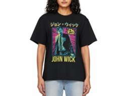 Rockinstone John Wick Neon Manga Ish Black Adult T-shirt Size:l