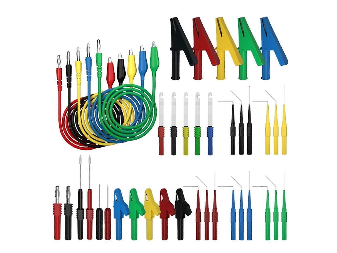 Kit De Cabos De Teste Para Multímetro De 41 Peças Com Pinça Crocodilo E Sonda De Perfuração De Cabo Plugue Banana De 4mm Cor Da Foto