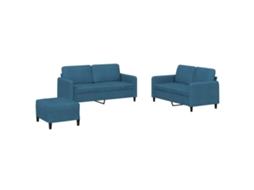 Sofa Set, Sofa Sets Vidaxl Azul Veludo (n/a)