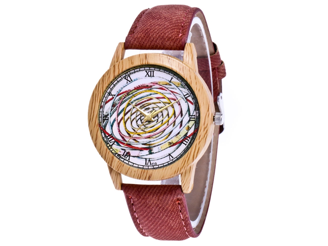 Relógio de casal Zhoulianfa Solar System com pulseira de lona e movimento de quartzo (marrom)