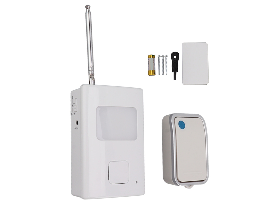 Campainha Sem Fio Com 1 Transmissor, 1 Receptor, Luz Led, Botão Único E Função De Pager Para Cuidadores. Brilvibera