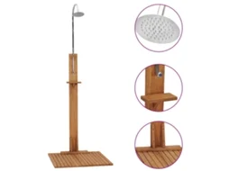 Vidaxl Chuveiro De Jardim 75x75x210 Cm Madeira De Teca Maciça