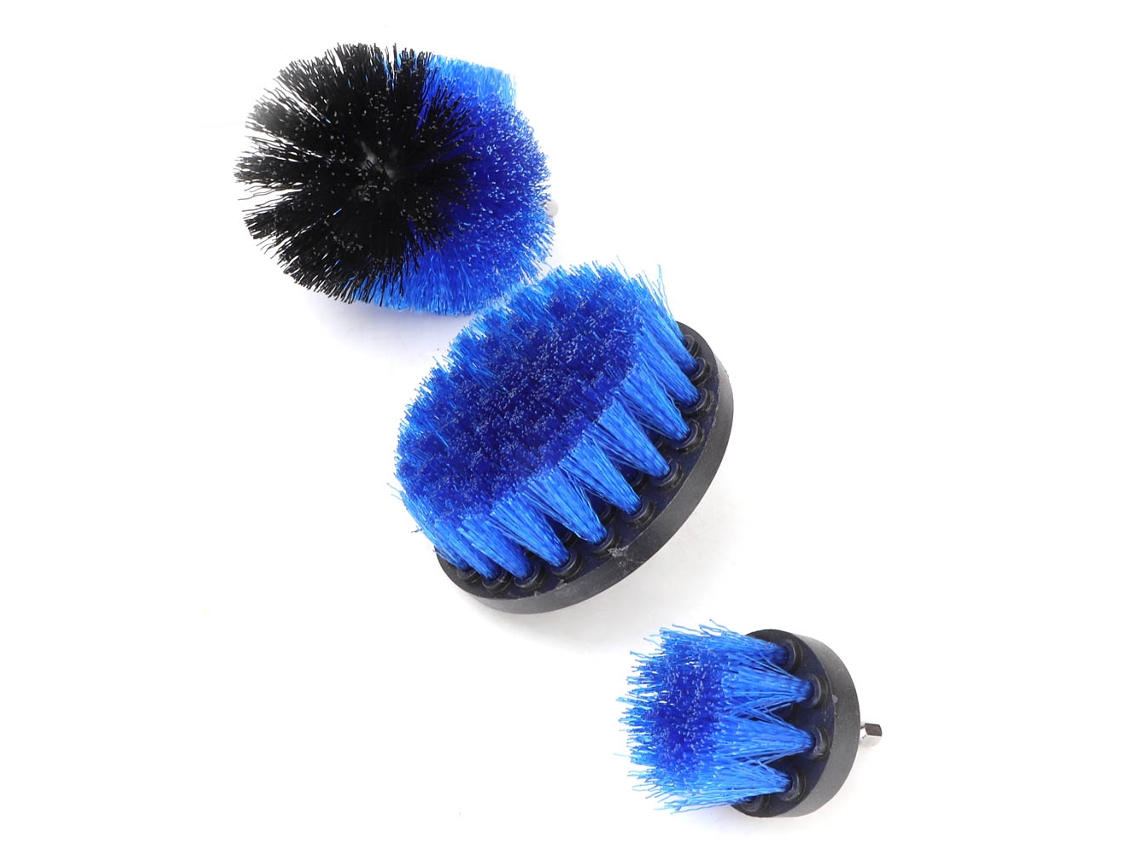 Escova de limpeza para azulejos e vazamentos, para banheiro e vaso sanitário, com cerdas de PP, acessório para furadeira, azul.