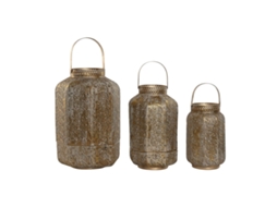 Conjunto de Castiçais Home Esprit Ouro Metal 25 X 25 X 40 Cm