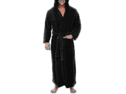 Roupa De Banho Masculina De Poliéster Com Bolso E Cinta Interior, Confortável E Durável Para Inverno, Primavera E Outono Preto