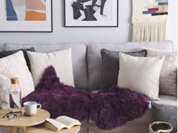 Tapete Uluru (Roxo - Pele Genuína - 100-110x65x8 cm)
