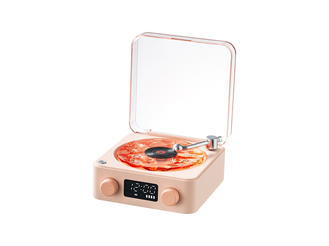 (rosa) Mini Alto-falante Bluetooth Retrô Com Ruído Branco, Subwoofer Sem Fio Para Uso Externo, Compatível Com Chamadas Em Modo Mãos-livres.
