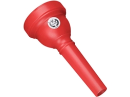 Bocal de trombone prático, ideal para iniciantes, com acabamento brilhante e textura que proporciona mais conforto.